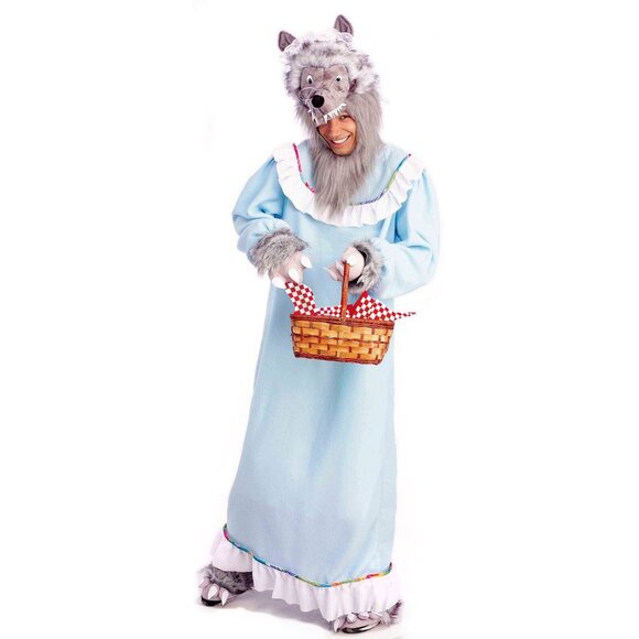 Forum Novelties Adult OSFA GRANNY WOLF Little Red Riding Hood Plush COSTUME EUC - Picture 1 of 7